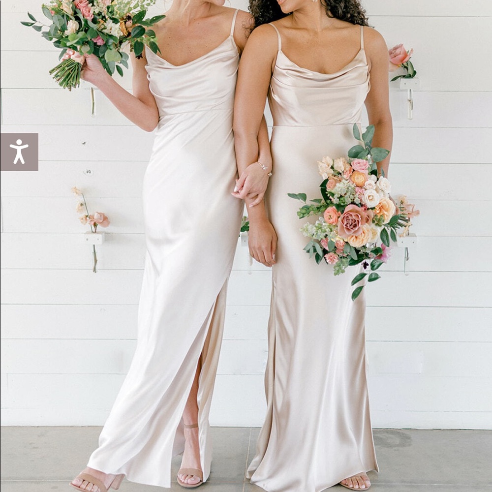 Revelry Skye Satin Dress - soft champagne